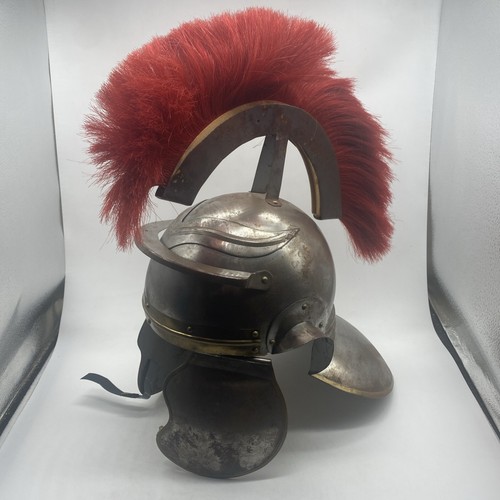 Roman Imperial Gallic Centurion General Steel Helmet Full Size Red Plume Replica