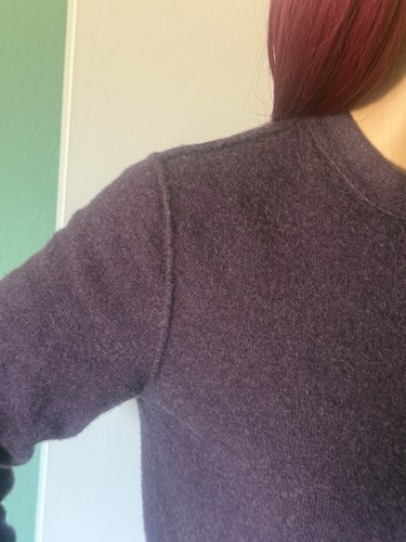 Maglione donna Saks Fifth Avenue viola cashmere manica lunga taglia S - Foto 6 di 8