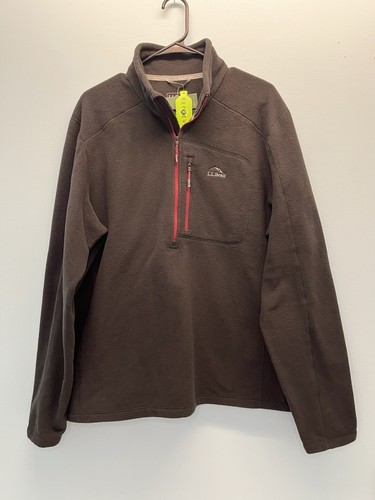 Men’s LL Bean Long Sleeve Pull Over Fleece Quarter Zip Black Jacket Large NWT