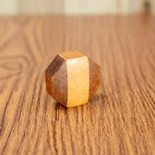 Vintage Radio Knob 1pc  1930's Two tone Hardwood 1/4" Opening w/ Set Screw