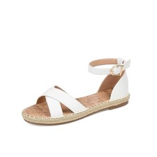 Journee Collection Womens 9 M White Lyddia Strappy Flat Sandals NIB MX7