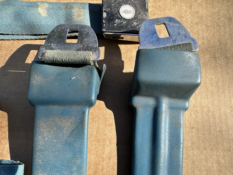 1963 1964 1965 Chevrolet Corvette Seat Belts Original Blue Irving Air Chute Co - Image 4 of 4