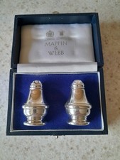Vintage Mappin And Webb Sterling Silver Salt And Pepper Pots