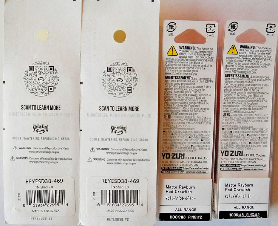 4 Lipless crankbaits: (2) STRIKE KING RED EYED SHAD & (2) YO ZURI RATTL'N VIBE - Image 2