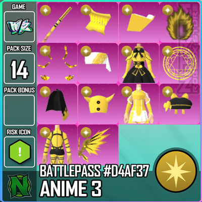 World Zero WZ - 14 PACK - BP ANIME #3 - GOLD #D4AF37