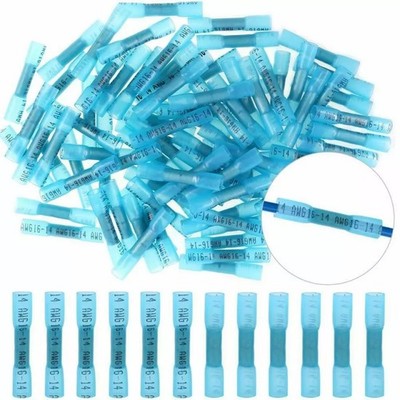 200PCS 16-14AWG Heat Shrink Butt Wire Splice Connectors Seal Crimp Terminals USA