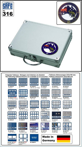 Safe-316-0-Australien-MüNzkoffer-3D-Plakette-Leer-Platz-FüR-9-Tableaus-image