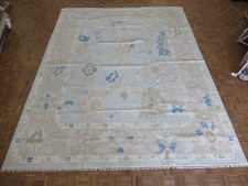 12 x 15'3 Hand Knotted Sky Blue Modern Oushak Oriental Rug G16920