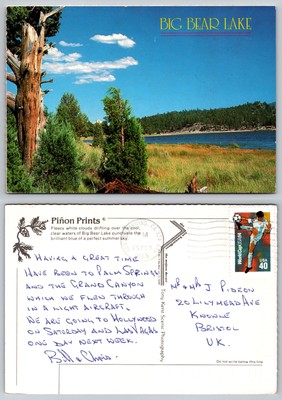 c20488 Big Bear Lake Kalifornien USA Postkarte 1985 Briefmarke