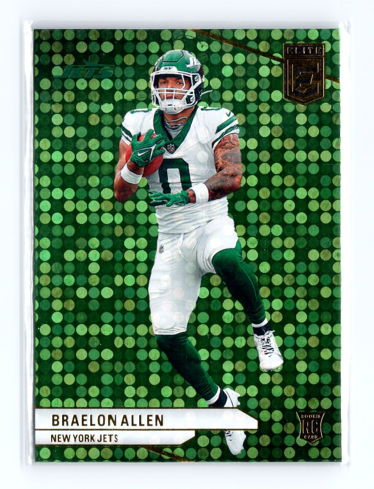 Braelon Allen Rookie RC Green Disco 2024 Panini Donruss Elite #194 New York Jets