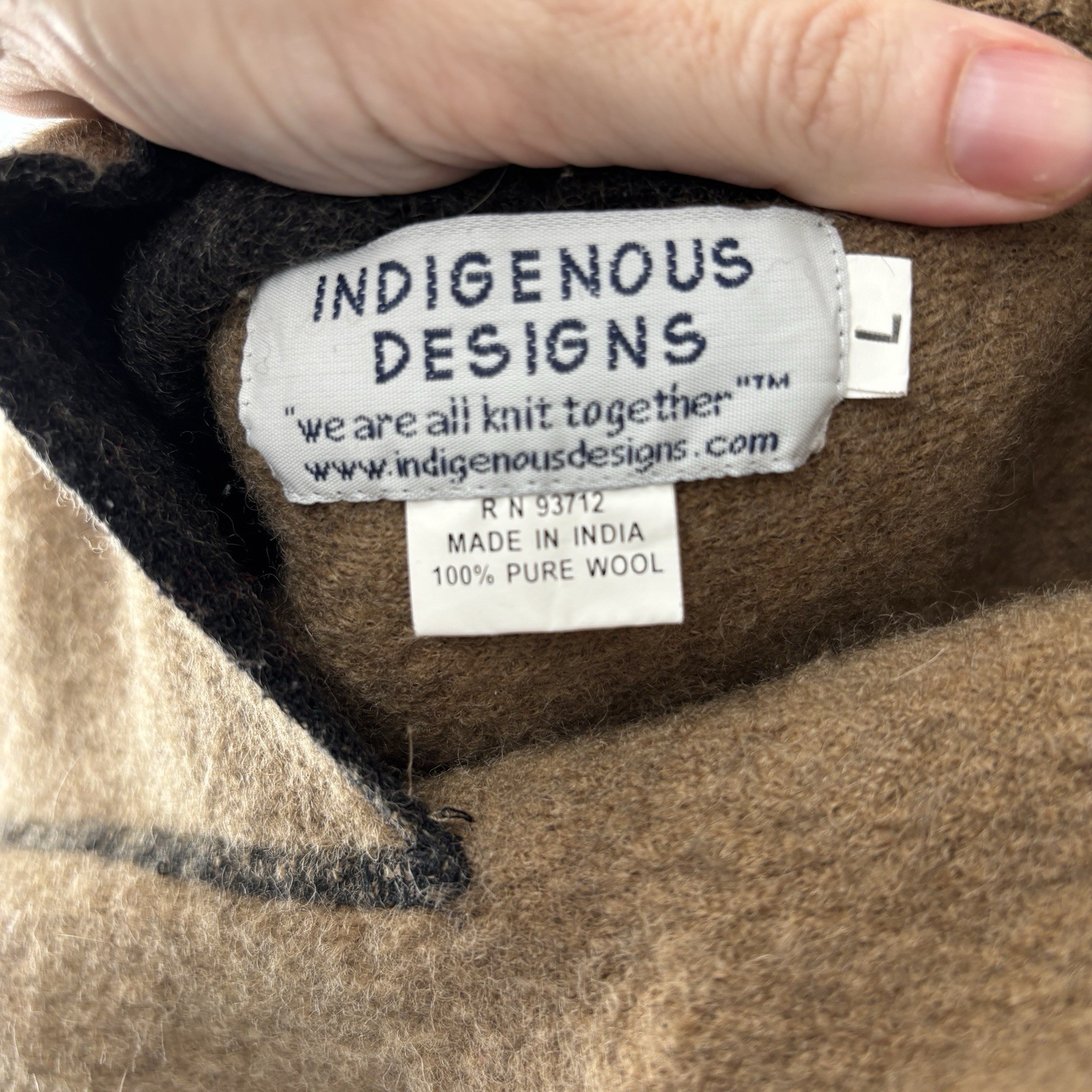 Indigenous Designs Reversible Wool Jacket Hood Wo… - image 8