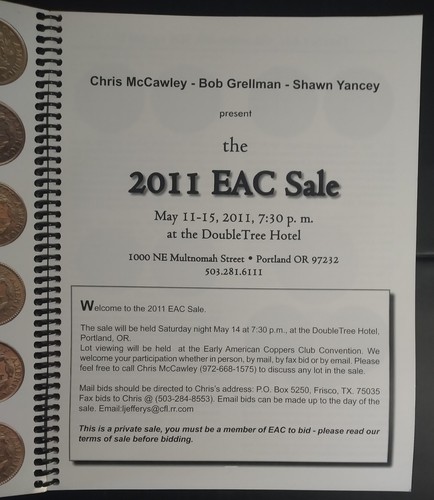 2011 EAC Convention Sale Catalog Portland, Oregon - Early American Coppers - Foto 2 di 6
