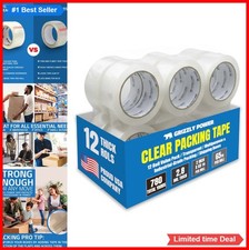 Packing Tape 12 Rolls 2 Inch x 65 Yards Clear Heavy Duty 2.8mil Strong Adhesive