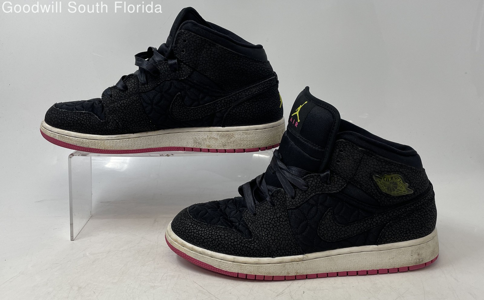 SAOLA Scarpe da ginnastica Nike Air Jordan 1 Phat 454659 008 nere stringate per bambini taglia 7 anni