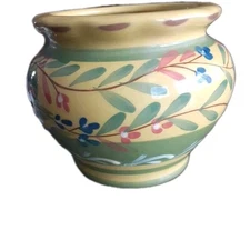 Boston Warehouse Trading Corp yellow/multi floral vase 3.5 in tall