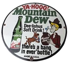 Vintage Mountain Dew Porcelain - Gas Pump Plate Soda Bottles Scooby Doo Sign