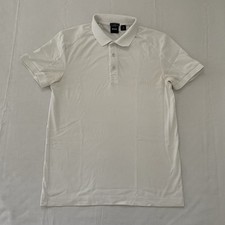 Hugo Boss BOSS White Polo Shirt Men SMALL Slim Fit Moisture Management Golf
