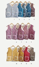 Korean Grandma Retro Vintage Vest Halmoni Style Floral Fleece Lined Winter Gilet