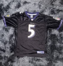 Reebok NFL Baltimore Ravens Joe Flacco #5 Jersey Youth XL Black Purple White