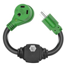Overload Protector 30 Amp to 110 Volt RV Adapter Cord with Circuit Breaker,