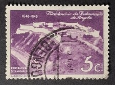 Angola 1948 5c Sao Miguel Fort SG424 used stamp