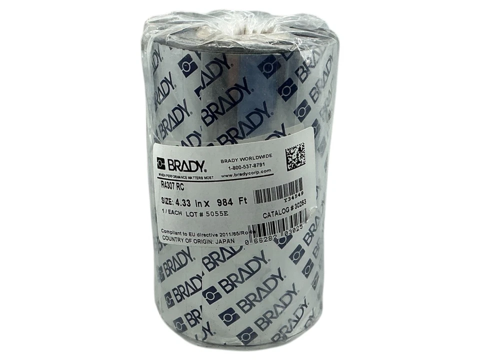Lote 2x Cinta Brady R4307 4.33 in X 984 ft Transferencia Térmica Negra Foto 2 de 2