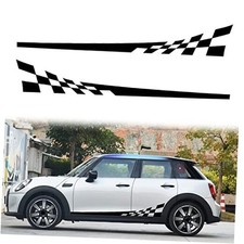 2Pcs 77.2'' Universal Racing Checkered Flag Decal Graphic Carody Side B Black