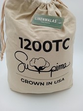 LINENWALAS King Sheet Set 1200TC Supima Cotton White Fitted Sheet Pillowcases