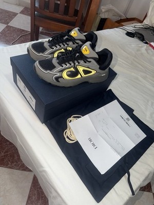 Christian Dior B30 Sneakers Size 43.5 Grey Yellow Full Set Like New