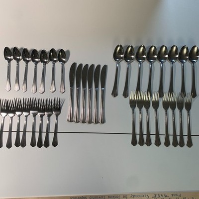 Farberware Heron Stainless Flatware Set 37 Pieces Service For 6 Plus Extras