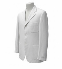 Authentic PRADA White Cotton Jacket Size 52 XL Excellent Condition Clean Minimal