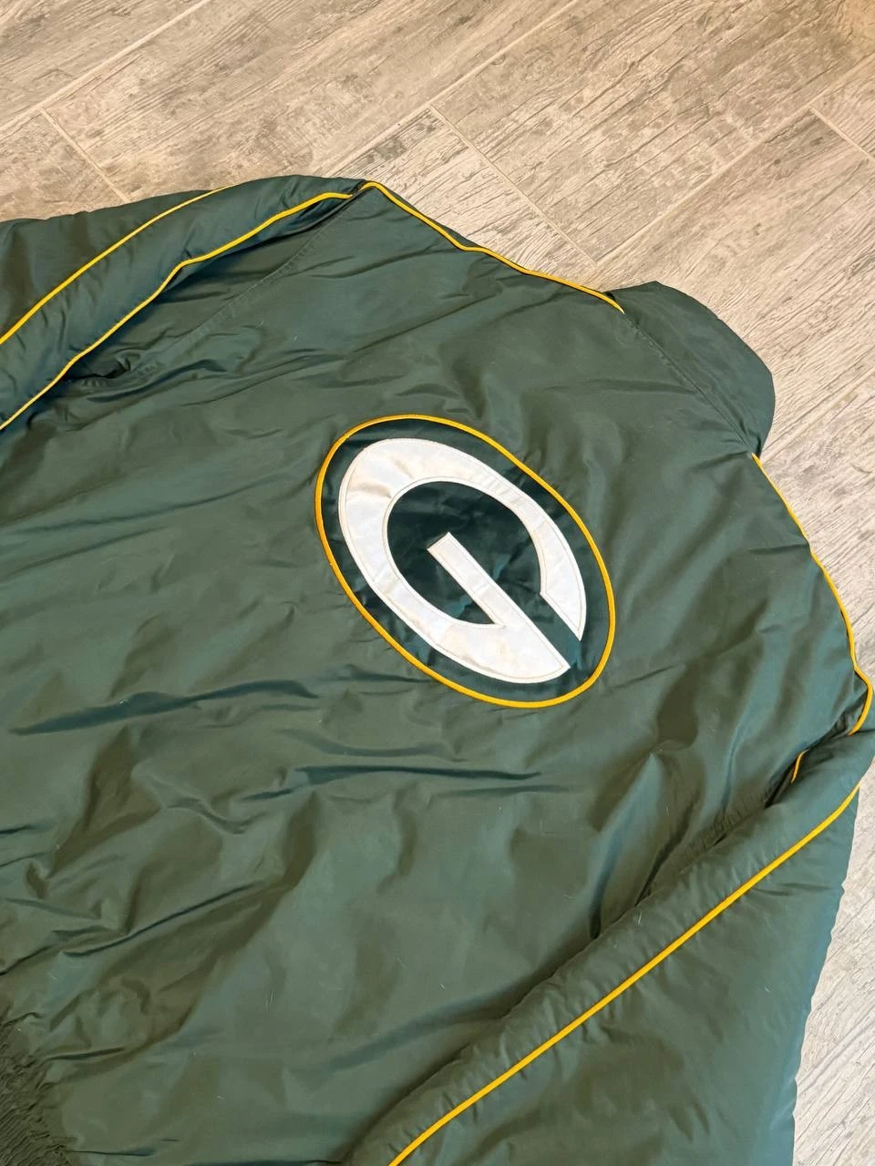 Vintage 90s Logo Athletic Green Bay Packers Puffer Jacket Mens Large NFL image 9