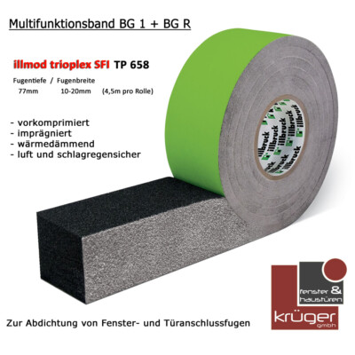 (Box mit 3 Rollen, 13,5 m ) Illbruck TP658 trioplex SFI 77/10-20-Dichtungsband 