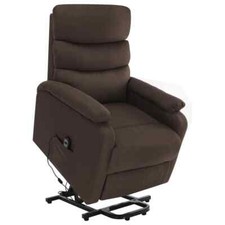 Power Lift Massage Recliner Brown Fabric vidaXL