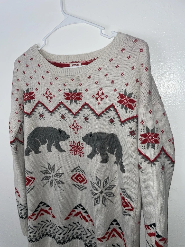 Suéter Mossimo Supply Co Navidad Tejido Apretado Isla Justa Oso Polar Talla M Foto 2 de 4
