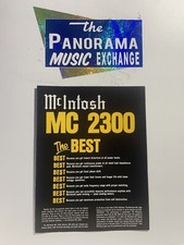 Vintage McIntosh MC 2300 Amplifier Dealer  s Sheet