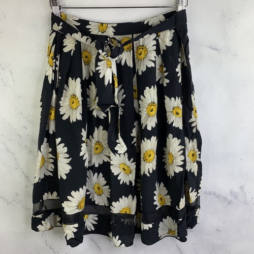 Vintage 60s 70s Motif Sunflower Circle Skirt S Yellow Black Novelty Artsy Whimsy - Picture 2 of 20