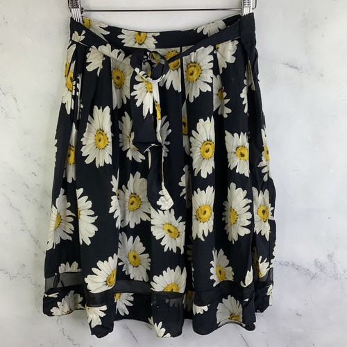 1960s Vintage Sunflower Skirt SZ S Yellow Black handmade Novelty Art To Wear mod - Picture 1 of 19