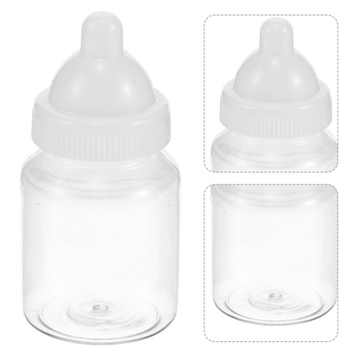 24pcs Baby Shower Candy Bottles Mini Baby Bottles Party Favor Clear Candy Boxes