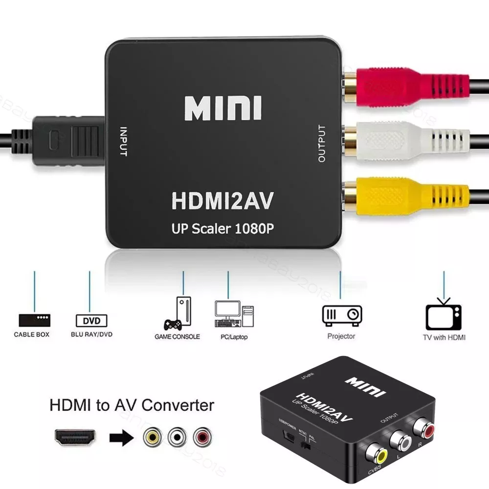 HDMI RCA AV Adapter Converter Cable CVBS 3RCA 1080P Composite Audio | eBay