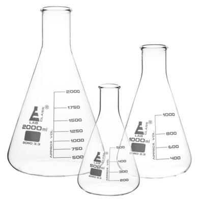Erlenmeyerkolben Laborglaswaren Borosilikat 3,3 Glas verschiedene Größen