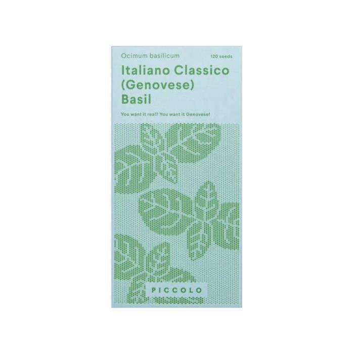Piccolo Seeds Urban Growing 100% GMO Free Italian Classic Genovese Basil Packet