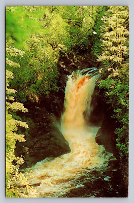 Postcard Minnesota Grand Marais Cascade Falls North Shore Drive 1966 E024