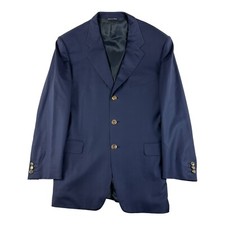 Canali Blue Wool Gold Button Mens Blazer Loro Piana Super 120s Size 42R