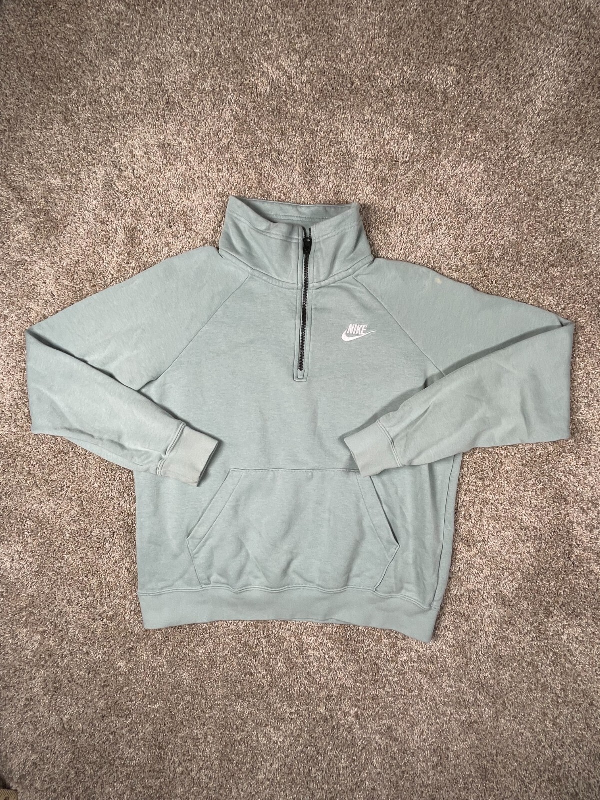 Nike Pullover Mock Neck Half Zip Sweater Mens Small Light Blue Cotton w/  Logo | eBay
