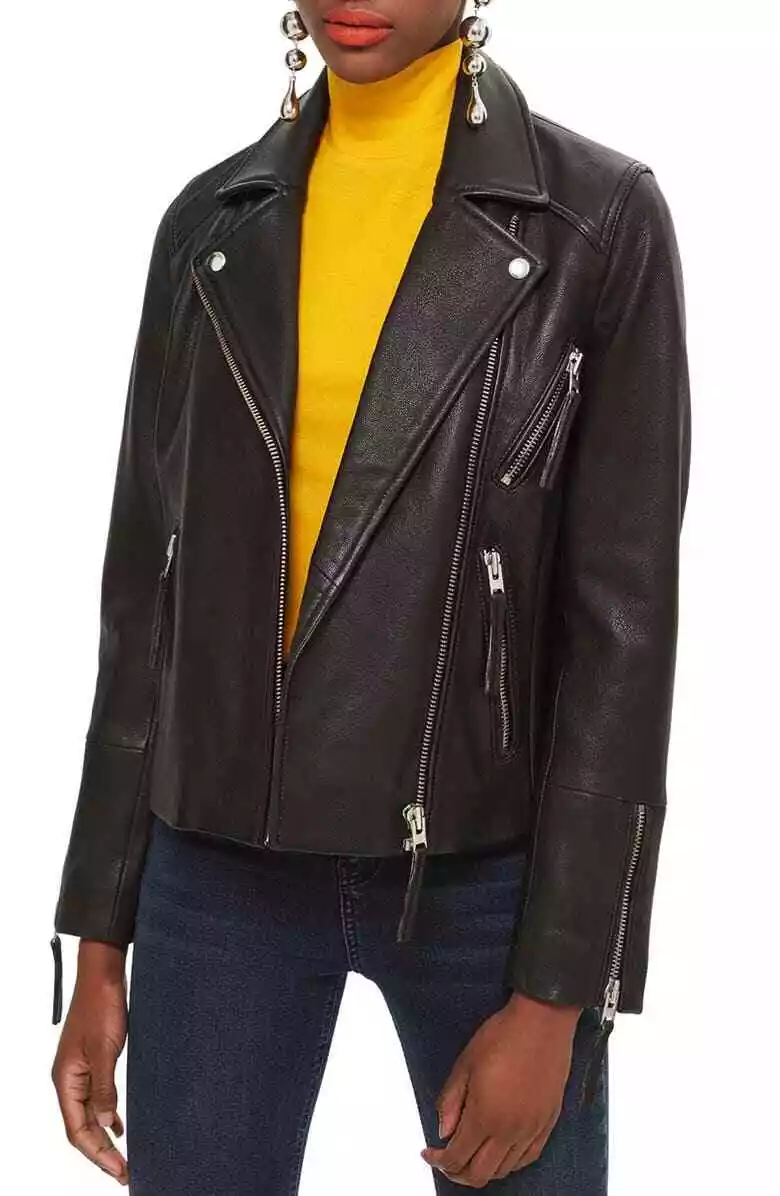 Dolly leather biker jacket clearance topshop