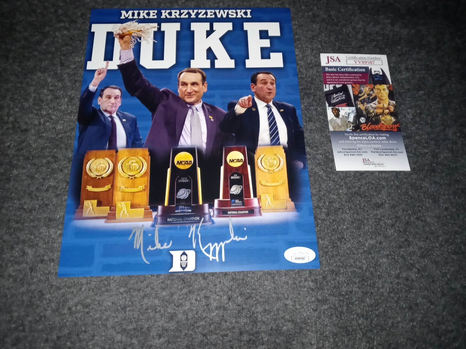 mike krzyzewski Autographed Signed Duke Blue Devils 8x10 Jsa 