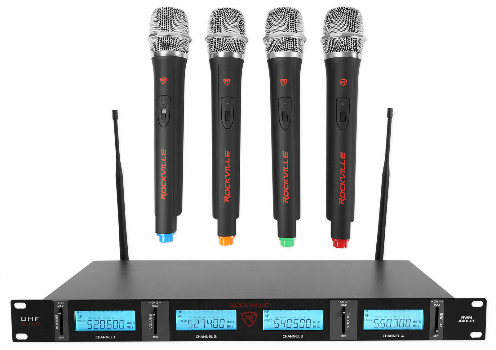 Беспроводные портативные микрофоны Rockville RWM4401UH UHF (4) 4 Церковные звуковые системы