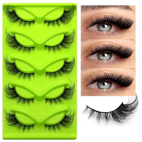 5 Pairs Cat Eye Lashes Faux Mink Eyelashes Winged End Elongated Eye New S2I7 - Foto 5 di 32