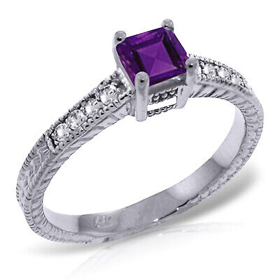 Purple Amethyst Details about   0.97 CTW Platinum Plated 925 Sterling Silver Ring Diamond 